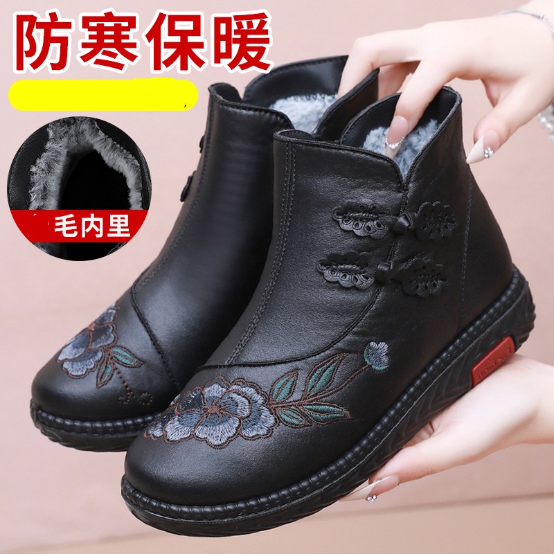 老北京布鞋女棉鞋冬季加绒保暖