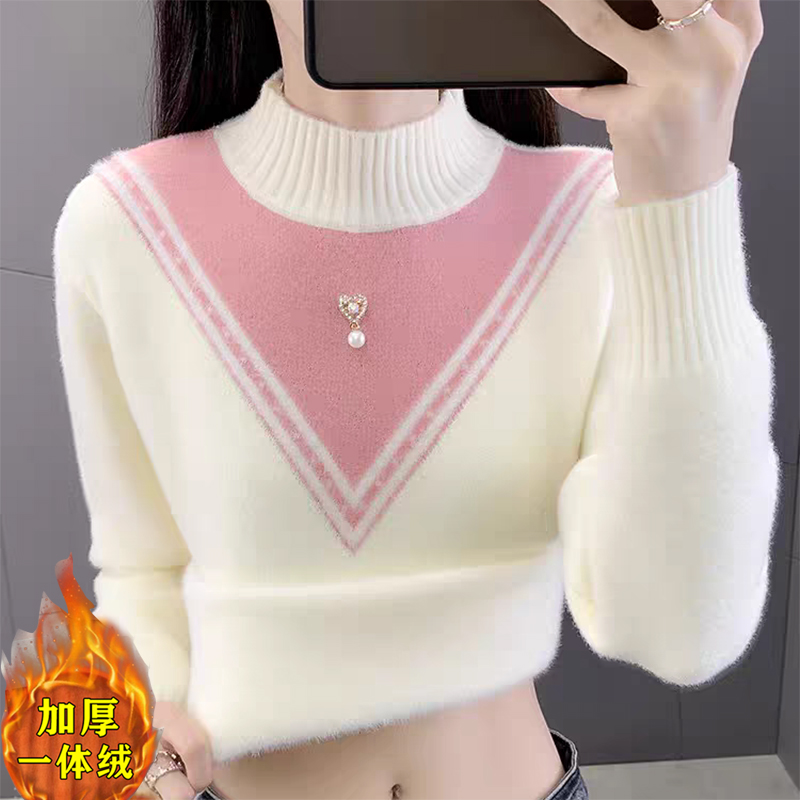 秋冬一体绒毛衣女2025新款