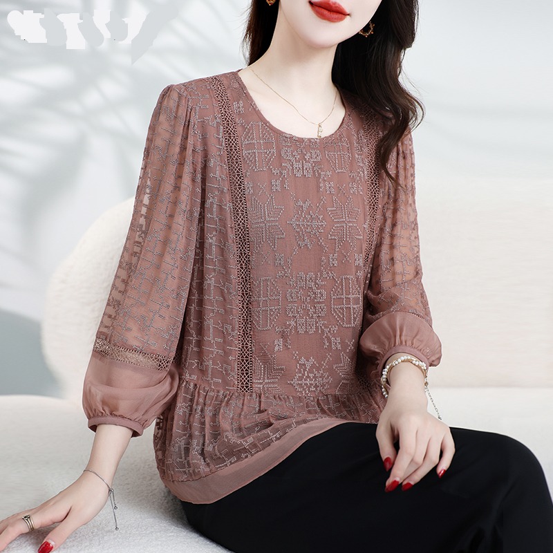 高质量真丝上衣T恤洋气打底衫