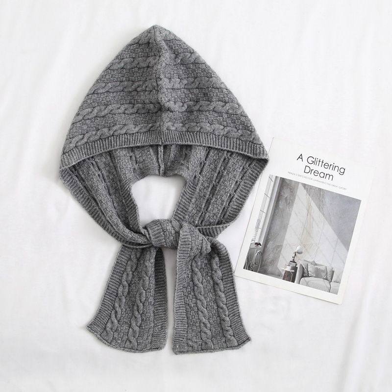 麻花针织帽子羽绒服披肩女围脖