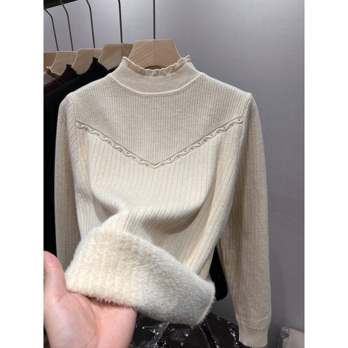 一体加绒宽松保暖上衣加绒加厚毛衣秋冬半高领内搭打底衫2026新款,女装/女士精品,大码内搭,淘宝优惠券,粉丝福利购,淘宝优惠卷