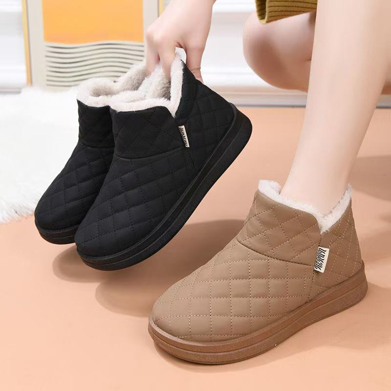 真皮平底鞋雪地靴2025冬季天鹅绒