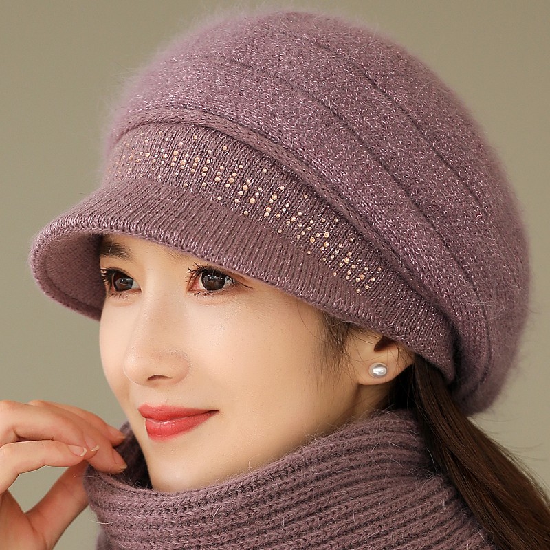 针织保暖百搭防寒棉帽冬天中老年