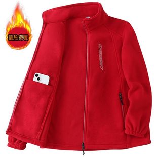 卫衣妈妈装 摇粒绒加厚外套抓绒衣中老年秋冬女士宽松拉链开衫 大码