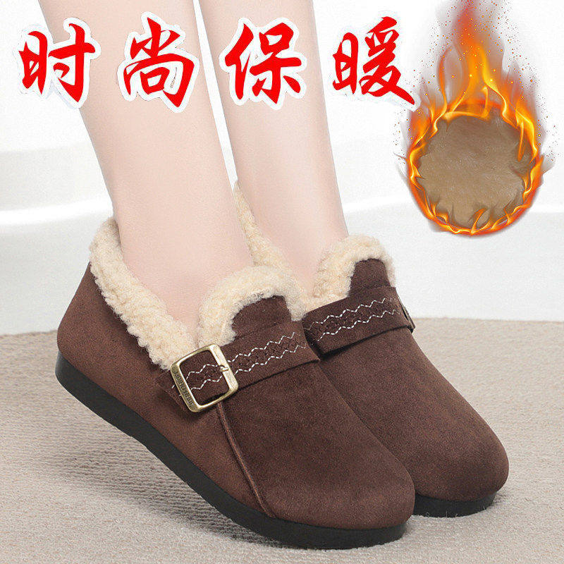 一脚蹬豆豆鞋时尚百搭老北京布鞋2026新款冬季加绒保暖勃肯鞋女鞋,女鞋,棉鞋,淘宝优惠券,粉丝福利购,淘宝优惠卷