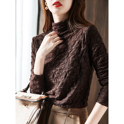 蕾丝打底衫女衬衫2025秋冬季新款
