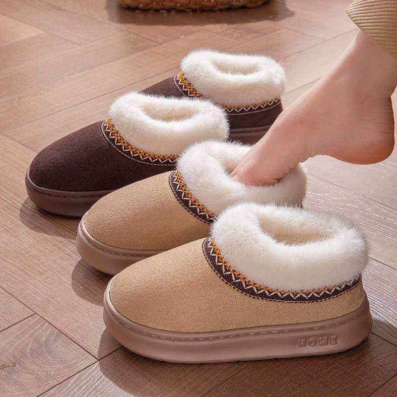 平底加厚毛毛棉鞋冬季情侣时尚百搭棉拖鞋包跟家居保暖加绒雪地靴,女鞋,棉鞋,淘宝优惠券,粉丝福利购,淘宝优惠卷