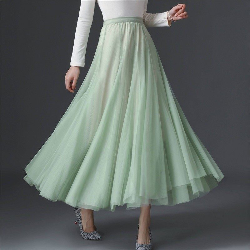 网纱裙半身裙中长款720度大摆广场舞长裙网红同款A字裙演出舞蹈裙,女装/女士精品,大码半身裙,淘宝优惠券,粉丝福利购,淘宝优惠卷