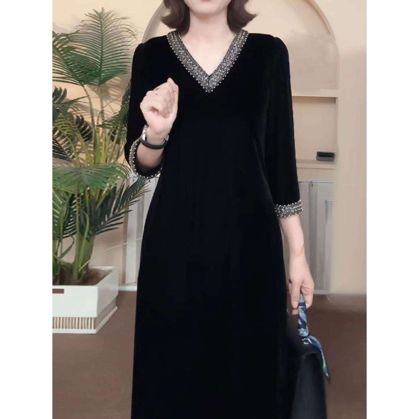 连衣裙2026新款女春秋今年流行爆款轻奢高级感妈妈高级感丝绒裙子,女装/女士精品,大码半身裙,淘宝优惠券,粉丝福利购,淘宝优惠卷