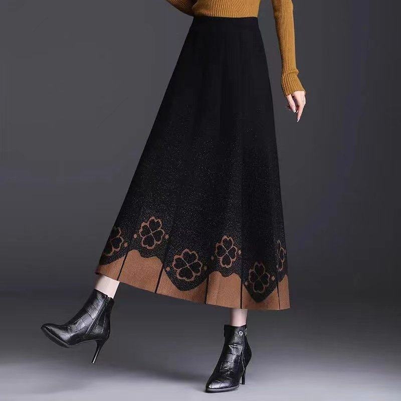 针织半身裙高腰摆裙针织加厚A字裙秋冬中长款针织伞裙冬天配毛衣,女装/女士精品,大码半身裙,淘宝优惠券,粉丝福利购,淘宝优惠卷