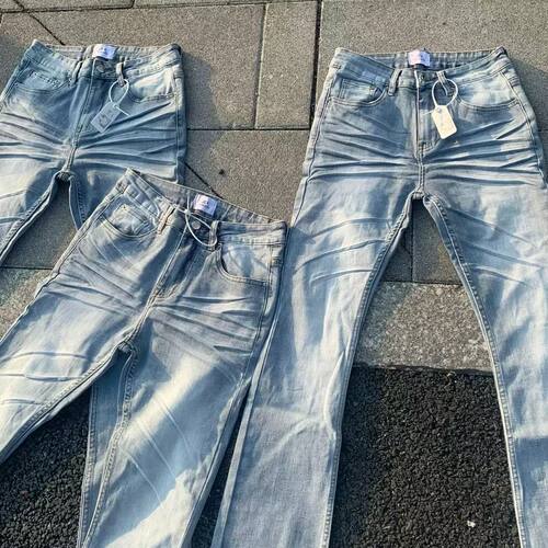波比出品美式复古手工立体猫须3.0修身牛仔裤517版型vibr风穿搭