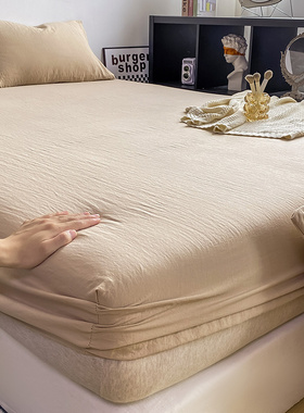 日式纯色床笠床罩单件全包床单四季通用席梦思床垫保护罩套1.5米