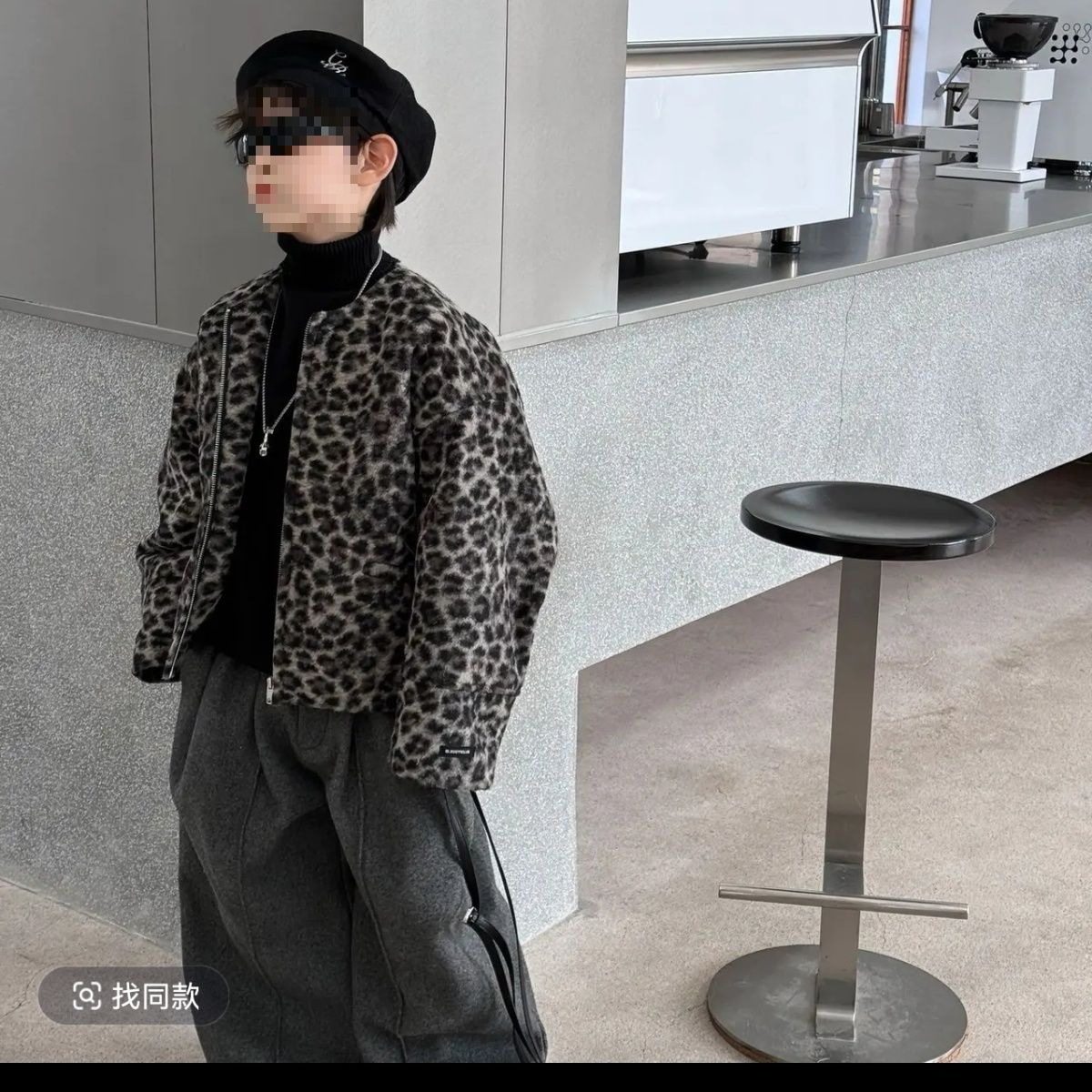 2025冬季新款韩版男童夹棉加厚豹纹夹克外套儿童加绒西装裤两件套,童装/婴儿装/亲子装,儿童运动套装,淘宝优惠券,粉丝福利购,淘宝优惠卷