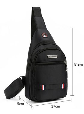 新款胸包男士包包单肩斜挎包休闲斜跨包牛津布胸前斜背包潮小男包