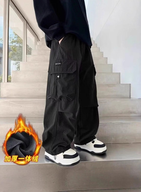 童装新款2025儿童裤子秋冬款加绒男童长裤运动中大童工装裤潮