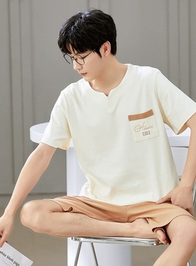 夏季睡衣男士短袖青少年家居服年春夏天学生新款卡通式套装薄