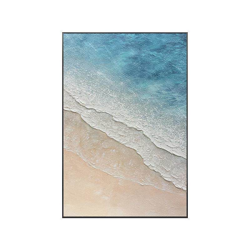 现简约大海沙滩肌理画客厅沙发装饰画玄关走廊挂画抽象手绘油画