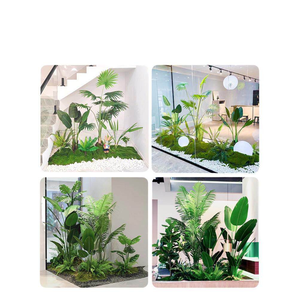 室内景观造景组合仿真假绿植大型仿生树布置网红橱窗热带植物造景