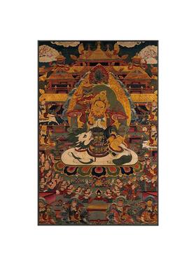 唐卡坛城装饰画八方财神客厅沙发墙壁画佛堂中堂财神爷玄关柜挂画