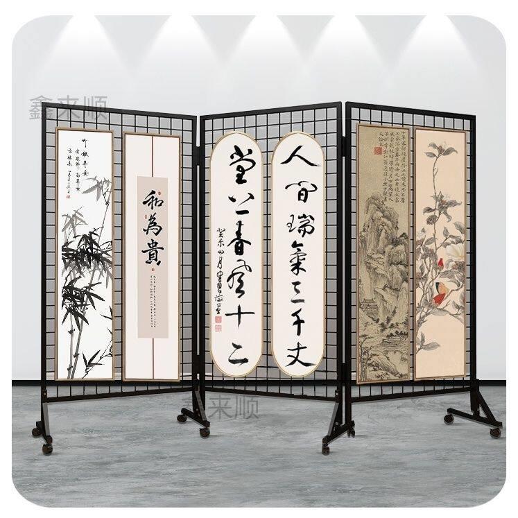 幼儿园儿童书画作品展示架铁艺网格架订婚结婚装饰照片墙屏风背景