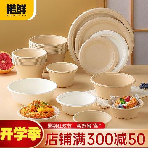 一次性纸碗纸盘套装食品级户外盘