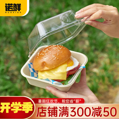 纸浆便当盒汉堡盒分体蛋糕打包盒