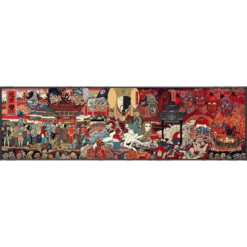 百鬼夜行挂画日式榻榻米酒店床头壁画和风浮世绘装饰画纹身工作室