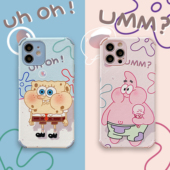 皮纹浮雕手机壳海绵宝宝适用于苹果iPhone小羊皮vivo华为OPPO小米