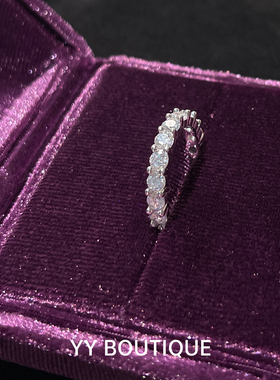 YYBOUTIQUE 满钻排钻戒指叠戴小众气质闪钻不掉色ins闪耀925纯银