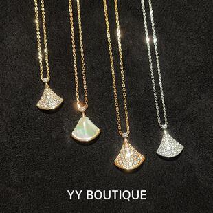 YYBOUTIQUE 满钻 项链贝母耳钉锁骨链18k金手链