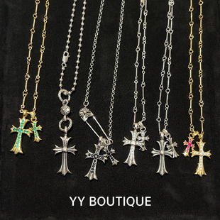 双十字架十字花项链易梦玲Lisa王楚欣同款Jinnie欧阳娜娜男女镶钻