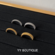 YYBOUTIQUE 终身保修 缎带光泽条纹戒指18k金高级小众轻奢