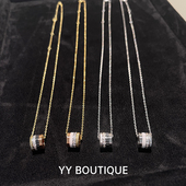 YYBOUTIQUE 满钻 陶瓷项链转运轮锁骨项链小众设计18k情侣