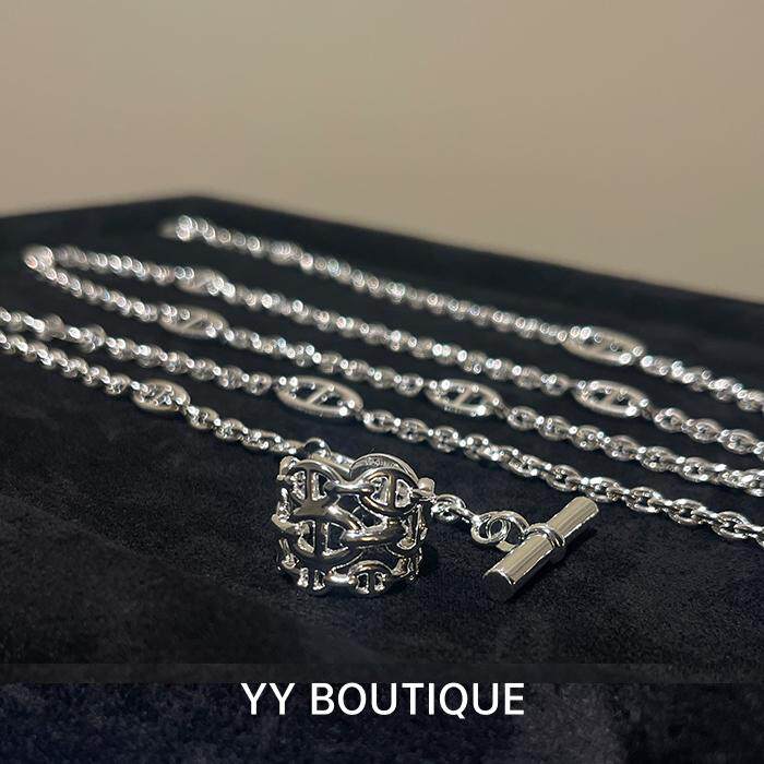 YYBOUTIQUE 开口戒指长款毛衣链925纯银高级轻奢经典