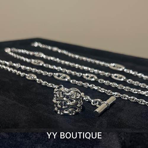 通体925纯银戒指长款毛衣链