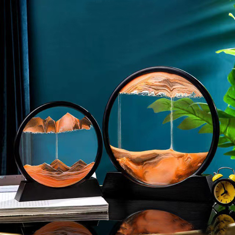 流動流沙畫百變創意3D擺件環保直銷藝術沙漏客廳辦公室桌面解壓家居裝飾品