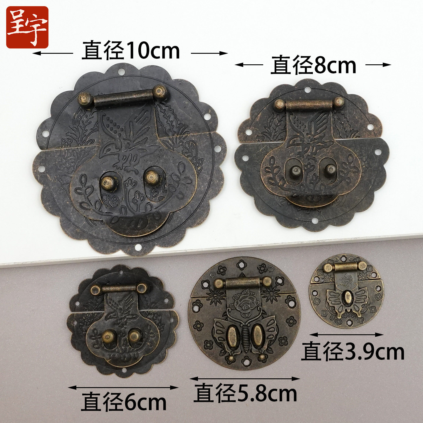 首饰盒锁扣花鸟箱扣五金锌合金木盒木箱搭扣配件酒盒扣卡扣锁扣图片