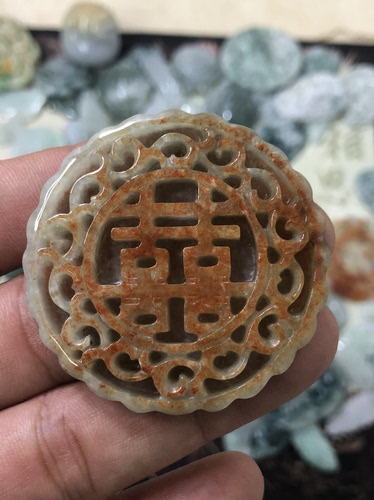 天然A货翡翠玉器吊坠挂件福字男女款玉坠