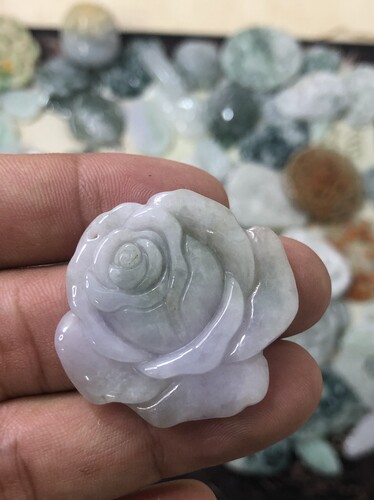 天然缅甸A货翡翠玉器吊坠挂件玫瑰花男女款玉坠