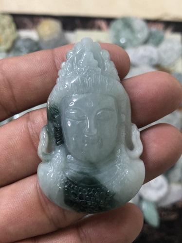 天然A货翡翠玉器吊坠挂件观音菩萨男女款玉坠