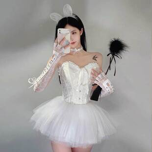 新款 酒吧dj气氛巡场B组领舞服 女团ds演出服黑色网纱短裙gogo服装