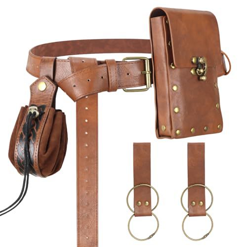 亚马逊独立站中世纪服装蒸汽朋克文艺复兴零钱包手机包腰包腰带