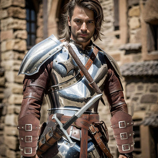 中世纪维京人文艺复兴护腕皮革剑鞘COSPLAY 压纹腰带舞台演出配饰