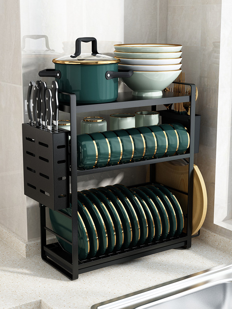 窄款碗碟沥水架厨房水槽放碗筷盘子小型洗碗池窗台碗碟收纳置物架