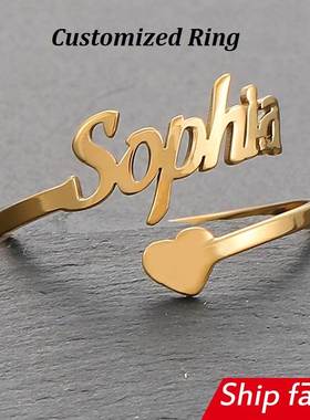 personalized men women customized ring letter gift name chic