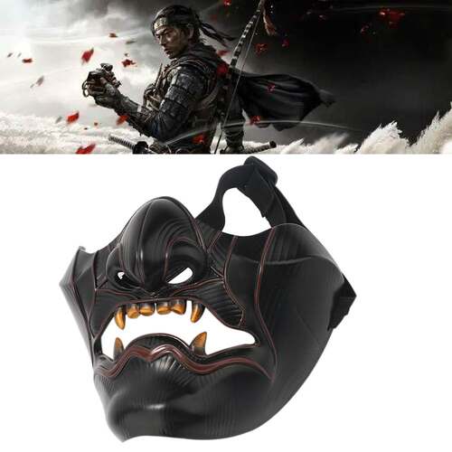 Ghost of Tsushima Sakai Cosplay Mask Half Face Samurai Mask