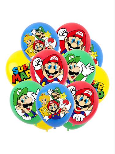 Super Mario Theme Birthday Party 12 Inch Cartoon Children La