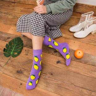 Hot Sale Funny Harajuku Women Casual Cartoon Fruit Sock