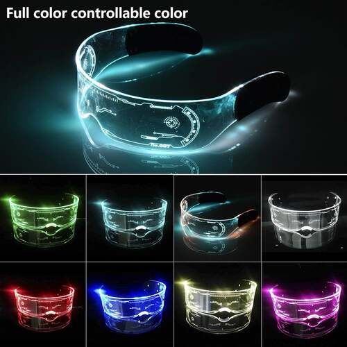 Colorful EL Luminous Glasses Led Light Up Visor Eyeglasses