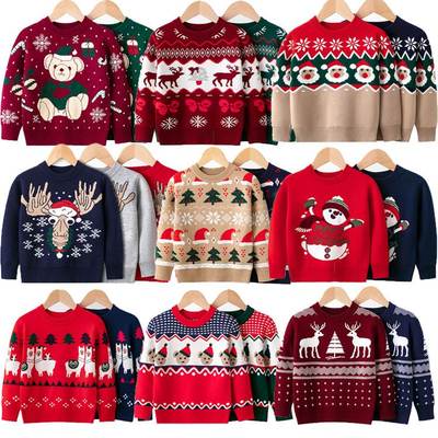 Christmas Children's Sweater Cartoon Pullover Knit儿童针